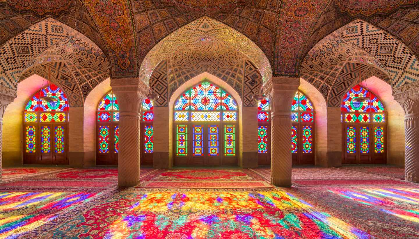 - Nasir Al-Mulk Mosque (Pink Mosque) in Shiraz, Iran.
